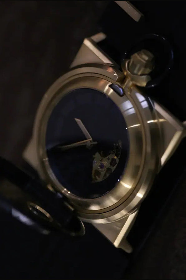 fob paris black gold pocket watch R40C-07/R100S-04